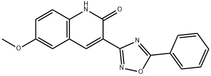 6-methoxy-3-(5-phenyl-1,2,4-oxadiazol-3-yl)quinolin-2(1H)-one Struktur