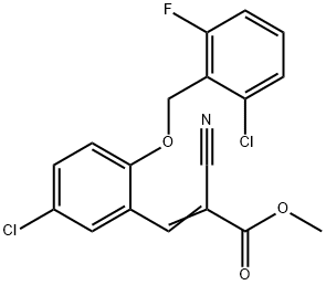 (Z)-methyl 3-(5-chloro-2-((2-chloro-6-fluorobenzyl)oxy)phenyl)-2-cyanoacrylate Struktur