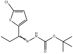 (E)-tert-butyl 2-(1-(5-chlorothiophen-2-yl)propylidene)hydrazinecarboxylate Struktur