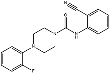 N-(2-cyanophenyl)-4-(2-fluorophenyl)piperazine-1-carboxamide Struktur