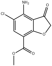 methyl 4-amino-5-chloro-3-oxo-2,3-dihydrobenzofuran-7-carboxylate Struktur