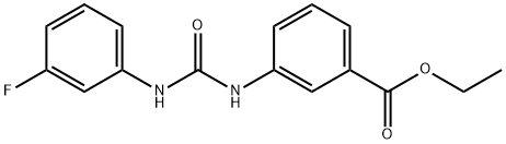 ethyl 3-(3-(3-fluorophenyl)ureido)benzoate Struktur