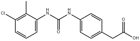 2-(4-(3-(3-chloro-2-methylphenyl)ureido)phenyl)acetic acid Struktur