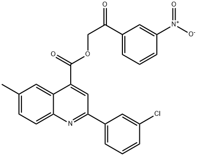 2-(3-nitrophenyl)-2-oxoethyl 2-(3-chlorophenyl)-6-methylquinoline-4-carboxylate Struktur