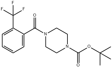 4-(2-(Trifluoromethyl)benzoyl)piperazine-1-carboxylic acid tert-butyl ester Struktur