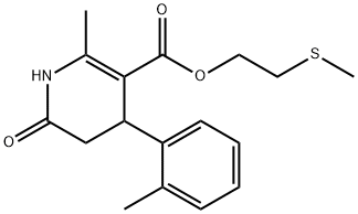 2-(methylthio)ethyl 2-methyl-6-oxo-4-(o-tolyl)-1,4,5,6-tetrahydropyridine-3-carboxylate Struktur