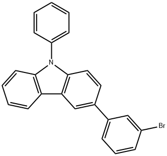 3-(3-溴苯基)-9-苯基咔唑, 854952-59-3, 結(jié)構(gòu)式