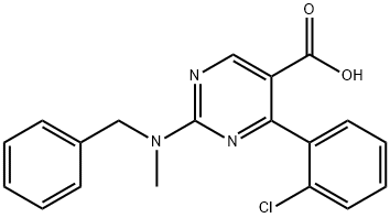 2-(Benzyl(methyl)amino)-4-(2-chlorophenyl)pyrimidine-5-carboxylic acid Struktur