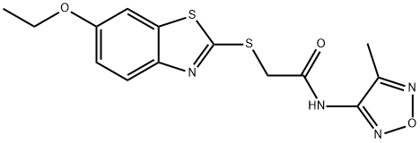 2-[(6-ethoxy-1,3-benzothiazol-2-yl)sulfanyl]-N-(4-methyl-1,2,5-oxadiazol-3-yl)acetamide Struktur