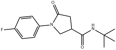 N-tert-butyl-1-(4-fluorophenyl)-5-oxopyrrolidine-3-carboxamide Struktur