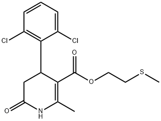 2-(methylthio)ethyl 4-(2,6-dichlorophenyl)-2-methyl-6-oxo-1,4,5,6-tetrahydropyridine-3-carboxylate Struktur