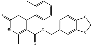 benzo[d][1,3]dioxol-5-ylmethyl 2-methyl-6-oxo-4-(o-tolyl)-1,4,5,6-tetrahydropyridine-3-carboxylate Struktur