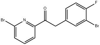 2-(3-Bromo-4-fluorophenyl)-1-(6-bromopyridin-2-yl)ethanone Struktur