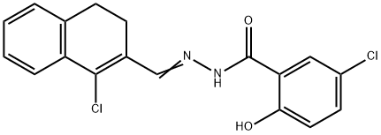 5-chloro-N'-[(E)-(1-chloro-3,4-dihydronaphthalen-2-yl)methylidene]-2-hydroxybenzohydrazide Struktur