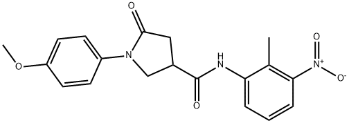 1-(4-methoxyphenyl)-N-(2-methyl-3-nitrophenyl)-5-oxopyrrolidine-3-carboxamide Struktur