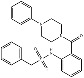 1-phenyl-N-{2-[(4-phenylpiperazin-1-yl)carbonyl]phenyl}methanesulfonamide Struktur