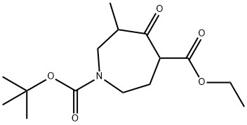 1-tert-butyl 4-ethyl 6-methyl-5-oxoazepane-1,4-dicarboxylate Struktur