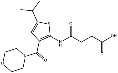 4-((5-isopropyl-3-(morpholine-4-carbonyl)thiophen-2-yl)amino)-4-oxobutanoic acid Struktur