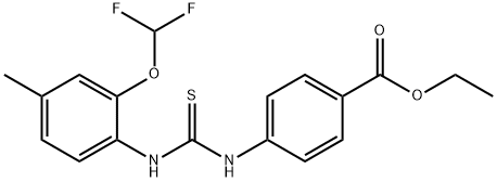 ethyl 4-(3-(2-(difluoromethoxy)-4-methylphenyl)thioureido)benzoate Struktur