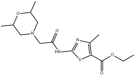 ethyl 2-(2-(2,6-dimethylmorpholino)acetamido)-4-methylthiazole-5-carboxylate Struktur