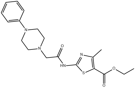 ethyl 4-methyl-2-(2-(4-phenylpiperazin-1-yl)acetamido)thiazole-5-carboxylate Struktur