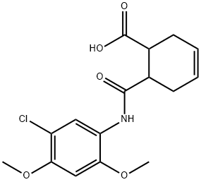 6-((5-chloro-2,4-dimethoxyphenyl)carbamoyl)cyclohex-3-enecarboxylic acid Struktur