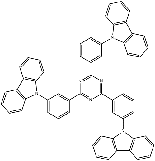 2,4,6-tris(3-(carbazol-9-yl)phenyl)-1,3,5-triazine Struktur