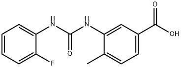 3-(3-(2-fluorophenyl)ureido)-4-methylbenzoic acid Struktur