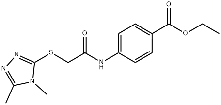 ethyl 4-(2-((4,5-dimethyl-4H-1,2,4-triazol-3-yl)thio)acetamido)benzoate Struktur