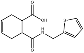 6-((thiophen-2-ylmethyl)carbamoyl)cyclohex-3-enecarboxylic acid Struktur