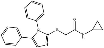 N-cyclopropyl-2-[(1,5-diphenyl-1H-imidazol-2-yl)sulfanyl]acetamide Struktur