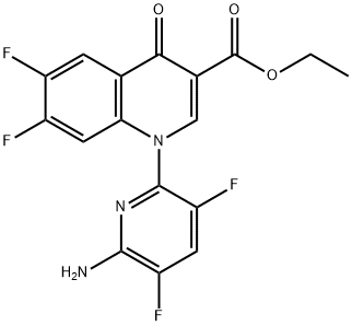 3-quinolinecarboxylic acid, 1-(6-amino-3,5-difluoro-2-pyridinyl)-8-chloro-6,7-difluoro-1,4-dihydro-4-oxo-, ethyl ester Struktur