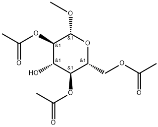 Methyl beta-D-glucopyranoside 2,4,6-triacetate Struktur