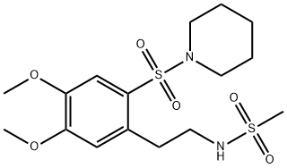 N-{2-[4,5-dimethoxy-2-(1-piperidinylsulfonyl)phenyl]ethyl}methanesulfonamide Struktur