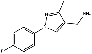 C-[1-(4-Fluoro-phenyl)-3-methyl-1H-pyrazol-4-yl]-methylamine Struktur