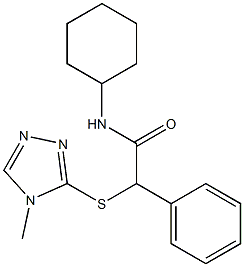 N-cyclohexyl-2-[(4-methyl-4H-1,2,4-triazol-3-yl)sulfanyl]-2-phenylacetamide Struktur