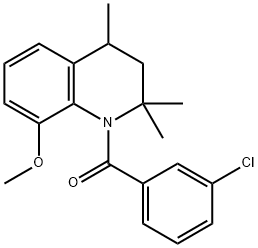 (3-chlorophenyl)(8-methoxy-2,2,4-trimethyl-3,4-dihydroquinolin-1(2H)-yl)methanone Struktur