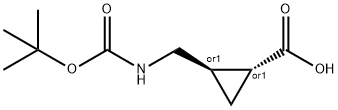 trans-cyclopropanecarboxylic acid, 2-[[[(1,1-dimethylethoxy)carbonyl]amino]methyl]-, 952708-48-4, 結(jié)構(gòu)式