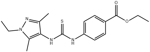 ethyl 4-(3-(1-ethyl-3,5-dimethyl-1H-pyrazol-4-yl)thioureido)benzoate Struktur