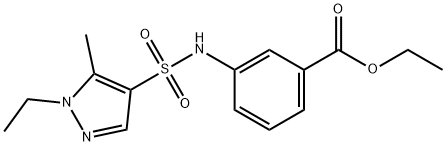 ethyl 3-(1-ethyl-5-methyl-1H-pyrazole-4-sulfonamido)benzoate Struktur