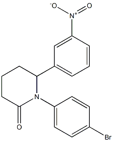 1-(4-bromophenyl)-6-(3-nitrophenyl)piperidin-2-one Struktur