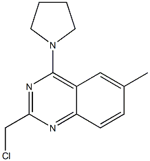 2-(chloromethyl)-6-methyl-4-(pyrrolidin-1-yl)quinazoline Struktur