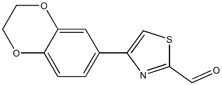 4-(2,3-dihydrobenzo[b][1,4]dioxin-6-yl)thiazole-2-carbaldehyde Struktur