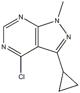 4-chloro-3-cyclopropyl-1-methyl-1H-pyrazolo[3,4-d]pyrimidine Struktur