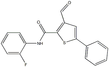 N-(2-fluorophenyl)-3-formyl-5-phenylthiophene-2-carboxamide Struktur