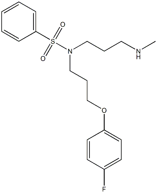 N-(3-(4-fluorophenoxy)propyl)-N-(3-(methylamino)propyl)benzenesulfonamide Struktur