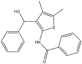 N-(3-(hydroxy(phenyl)methyl)-4,5-dimethylthiophen-2-yl)benzamide Struktur