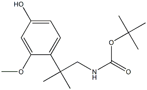 tert-butyl 2-(4-hydroxy-2-methoxyphenyl)-2-methylpropylcarbamate Struktur