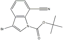 tert-butyl 3-bromo-7-cyano-1H-indole-1-carboxylate Struktur