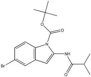 tert-butyl 5-bromo-2-isobutyramido-1H-indole-1-carboxylate Struktur